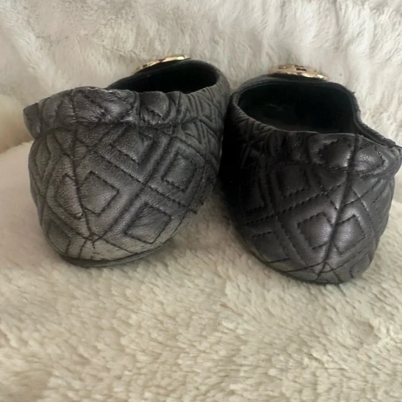 Tory Burch Black Quilted Ballet Flats Size 9 - Picture 4 of 6